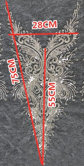 3 diseños de apliques de cuello de lentejuelas con bordado de plata, accesorios de flores para vestido de boda y Noche RS2888: 1    1 Piece