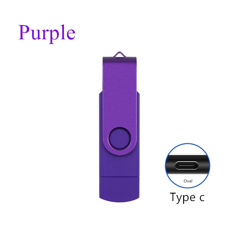 Beste Usb Flash Drive Voor Android Telefoon 64Gb 8Gb Pendrive 128Gb 32Gb Type C 2.0 Pen drive Metalen Memory Stick 16Gb Cle Usb: 16GB / purple type c
