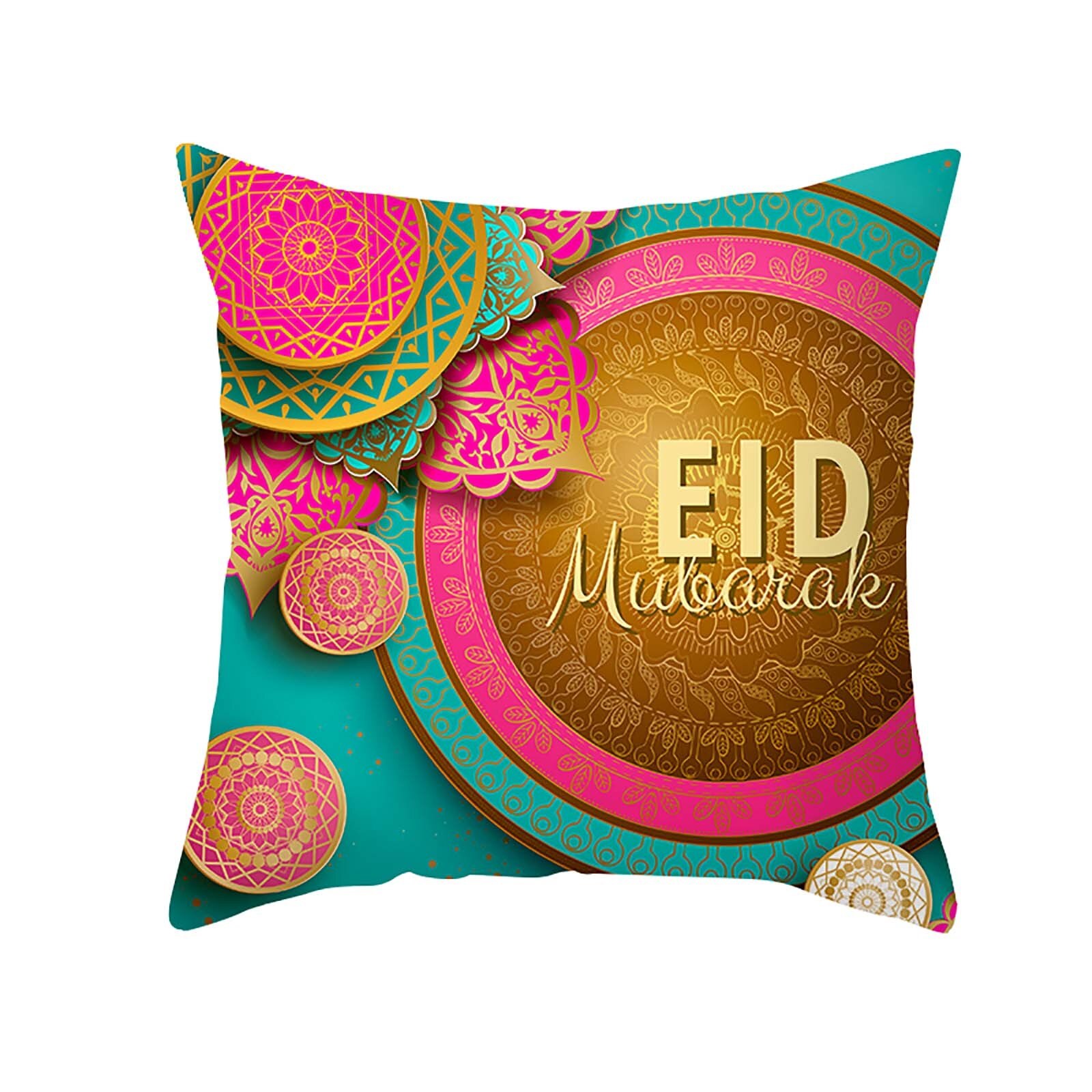 Ramadan musulman Motif Polyester Housse De Coussin Taie D'oreiller Décor À La Maison Taie D'oreiller Douce Bureau kussensloop 45X45Cm: D