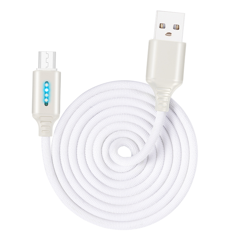 Clever Energie aus 2,4 EINE Ladung Datenkabel Für Samsung iPhone Huawei Auto Energie-aus Schutz Kabel Mit LED für Mikro USB Typ C: Weiß / 1M Pro Typ C