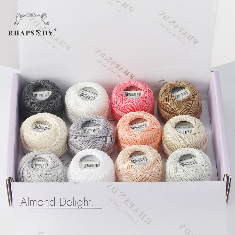 Rhapsody Premium Größe 8 Perle Baumwolle Stickerei Gewinde 12 Bals Für Kreuz Stich DIY Häkeln Versengt Mercerisierter Ägyptischer Baumwolle
