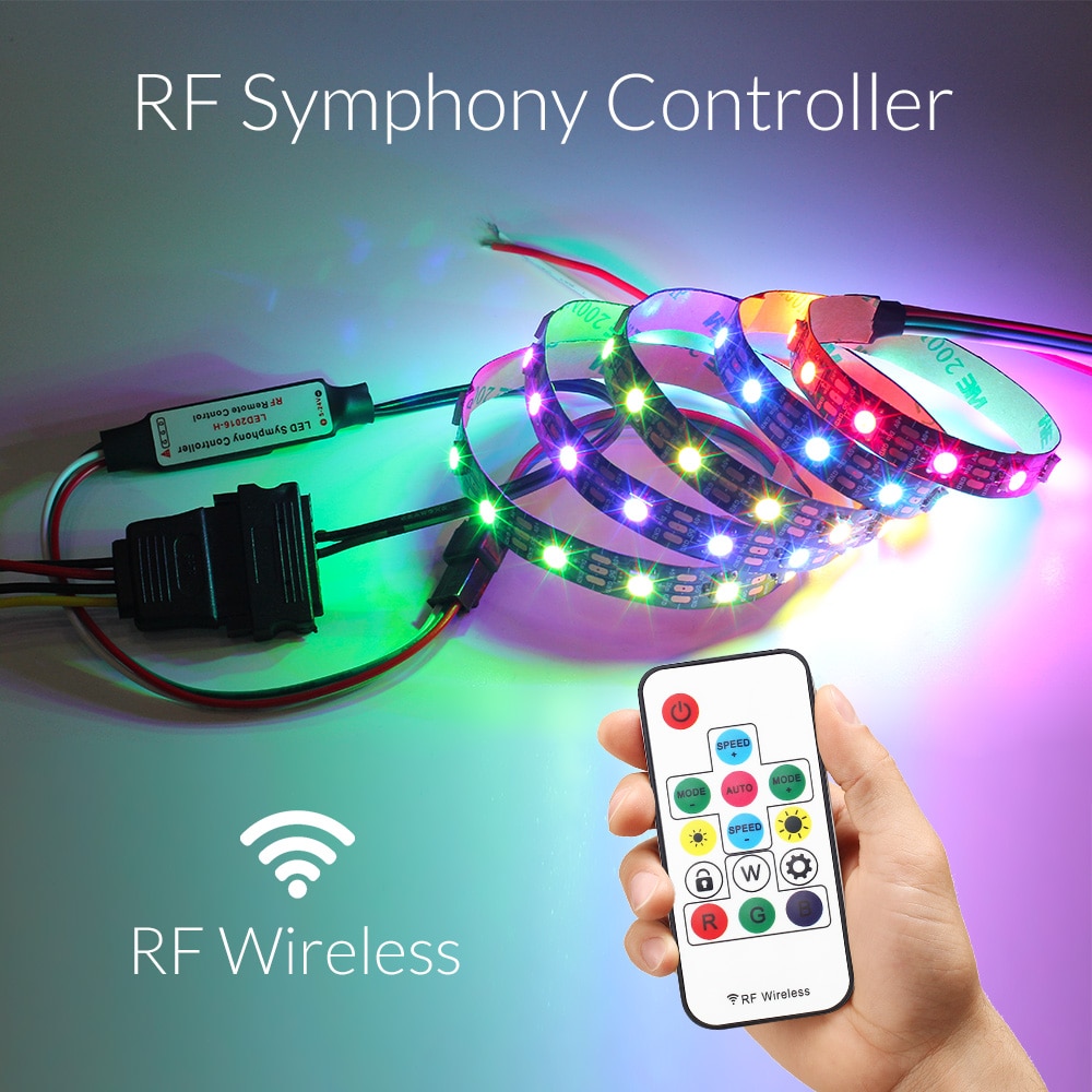5v 14 nøkler sata strømforsyningsgrensesnitt rf symfoni kontrolleren med fjernkontroll til  ws2812 ws2812b ledet stripe lys