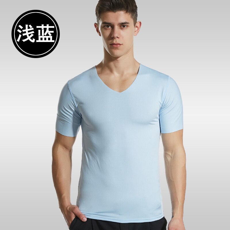Eli 22 athletics gyms heren t-shirt zomer fitness shirts voor heren bodybuilding korte mouwen kleding: M / Blauw