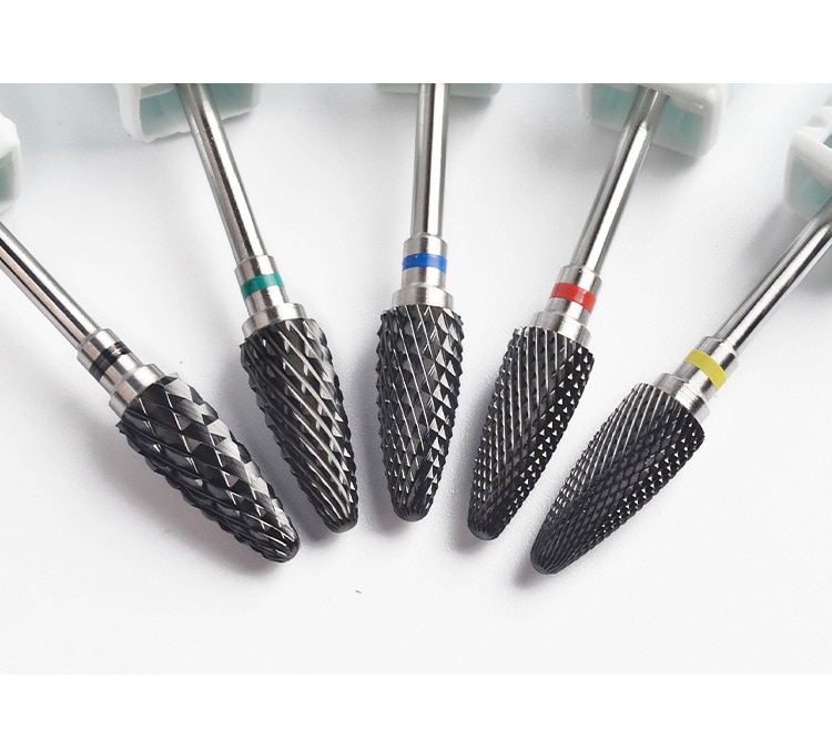 Sorte keramik neglebor grater nano coating negle bor bits til manicure negle bor tilbehør negle fræser