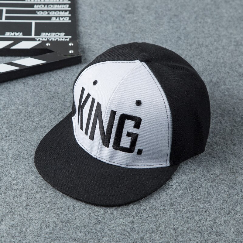 Menn kvinner konge dronning bokstaver mønster broderi baseball lokk gate hofte hopp caps snapback par flat hatt  a69