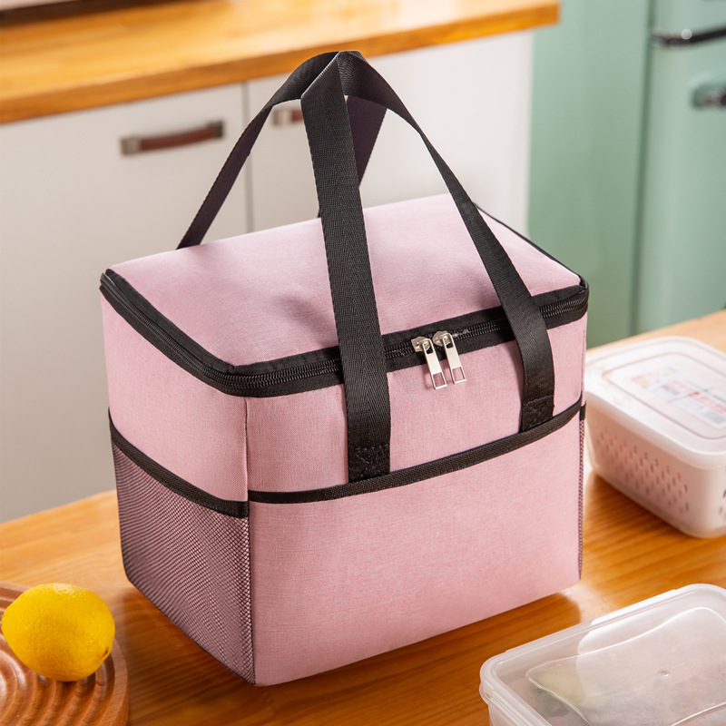 Thermal Cooler Ice Bags Work Lunch Box Bag Food Carrier Portable Travel Picnic Insulated Handbags for Women Men Shoulder Bag: MULTI