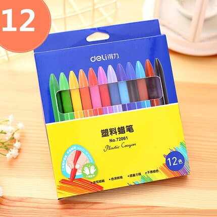 12/18/24 Color Effective Children's Plastic Crayons Student Triangle Pen Oil Pastels Student Art Painting Stick Crayons: 12Color