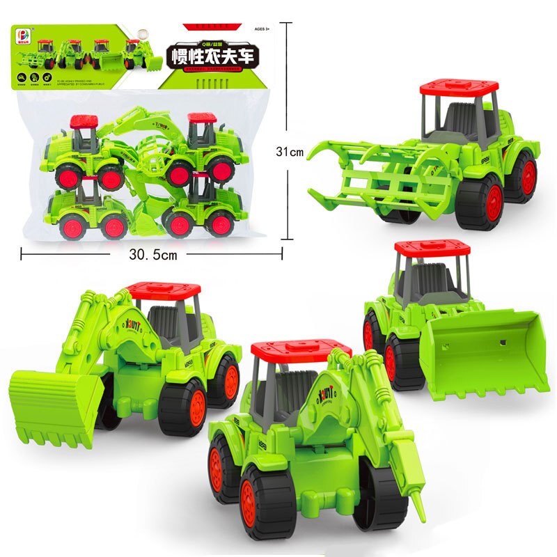 Car set Children&#39;s inertial engineering team baby excavator toy city sanitation toy car: BJ636 