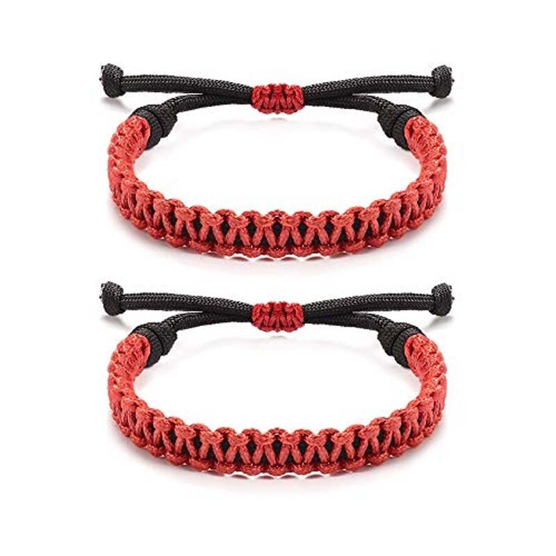 1Pcs Handgemaakte Gevlochten Unisex Vriendschap Afstand Bijpassende Bff Paracord Touw Wax String Armband