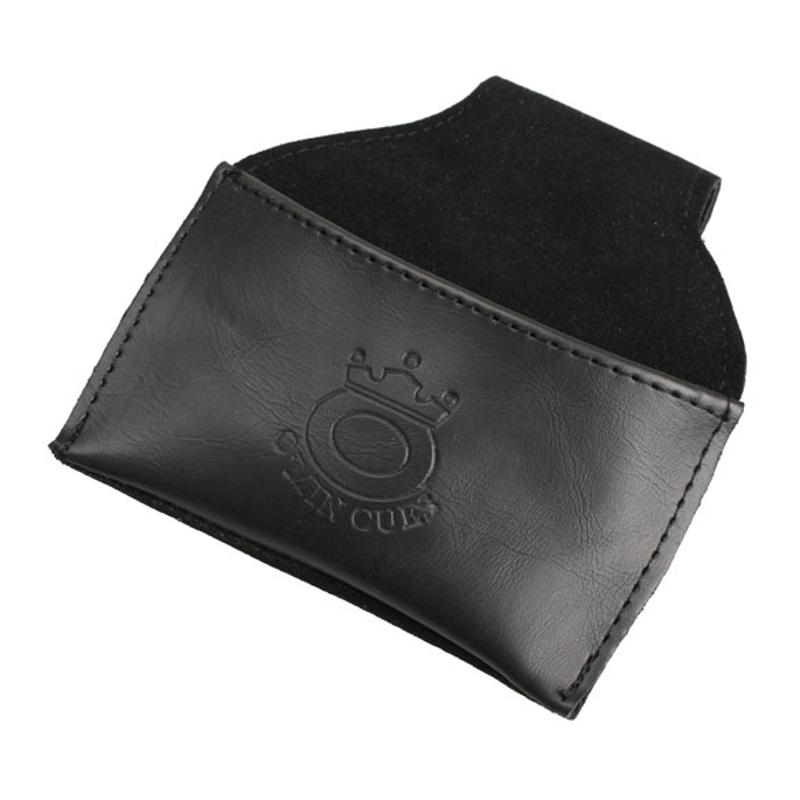 1PCS PU Black Faux Leather Chalk Holder Pouch with Clip Pool Billiards Snooker Cue Billiards Accessories 9.5*5cm