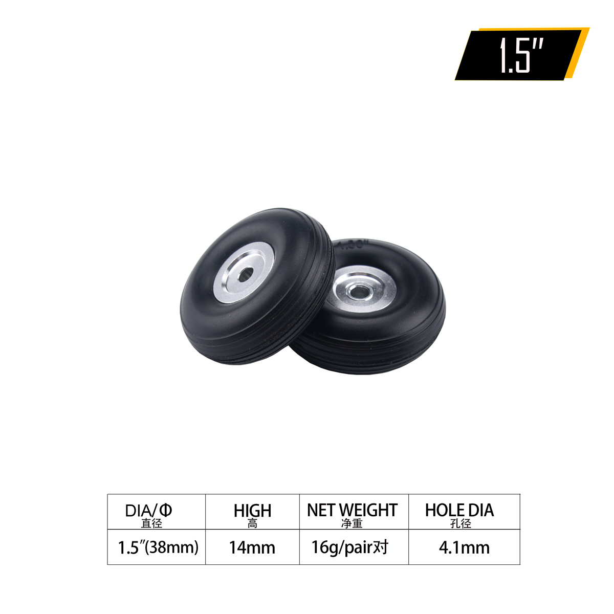 Roue en PU pour modèle d'avion RC, avec moyeu en alliage d'aluminium, 1/1, 2 pièces 25/1.5/1.75/2/2.25/2.5/2.75/3/3.25/3.5/3.75/4/4.5/5 pouces: Lavande