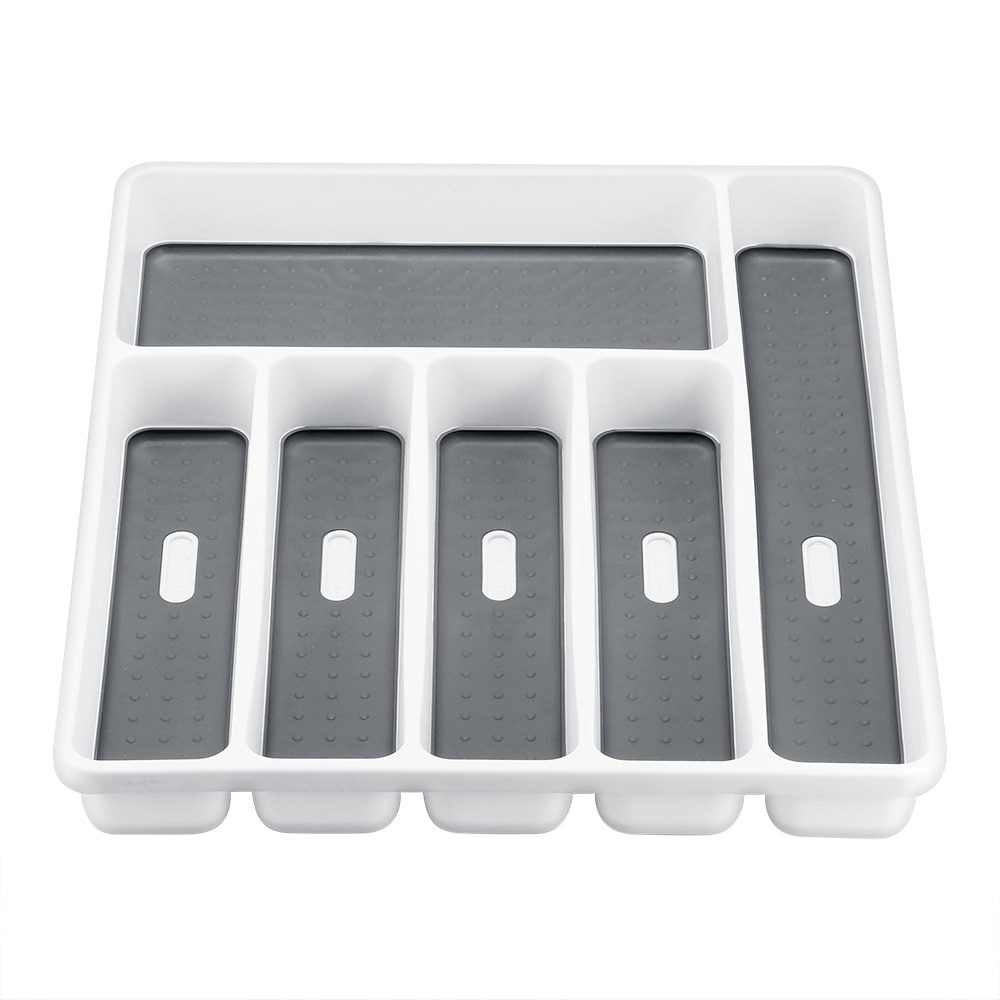 6 Compartments Cutlery Tray Kitchen Drawer Organizer Spoon Knife Fork Separation Plastic Storage Box Kitchen Tableware Tray