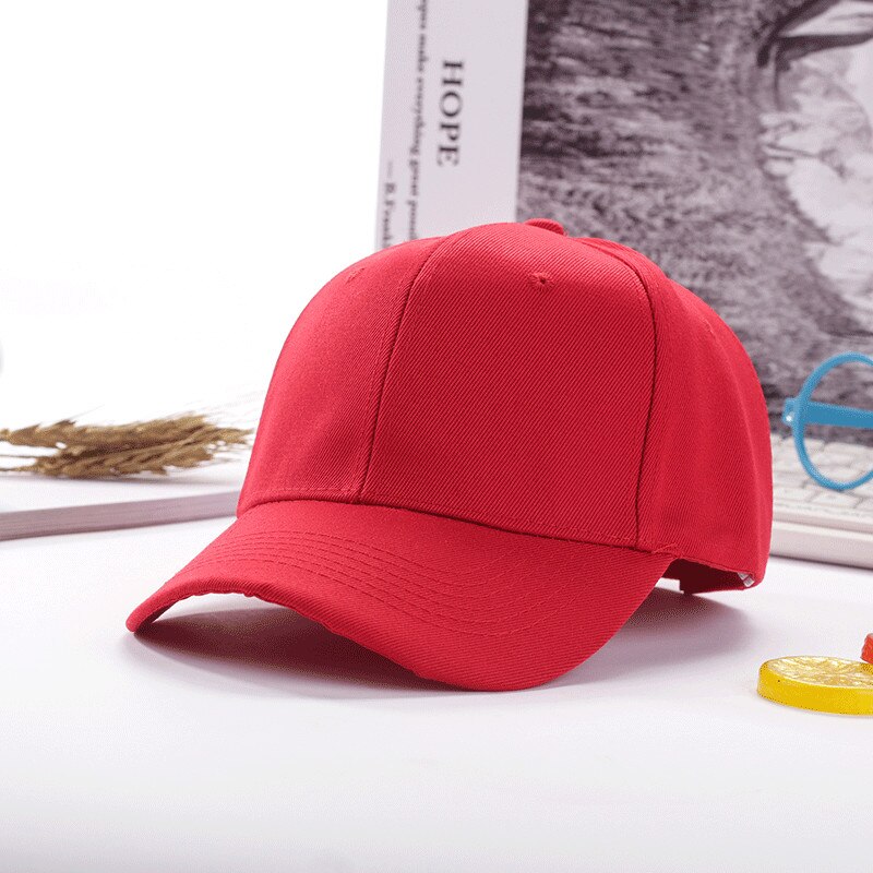 Wjustforu Classic Casual Youth Caps Cotton Baseball Cap Washed Style Hat Plain Adjustable Solid Mens Hats Unisex Women Men Top: red