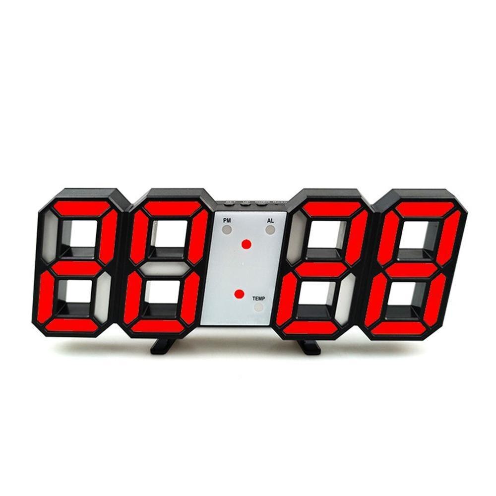 3d Led Digital Clock Glowing Night Mode Brightness Electronic Hanging Clock 24/12 Adjustable Table Hour Wall Clock Display T6c6: L
