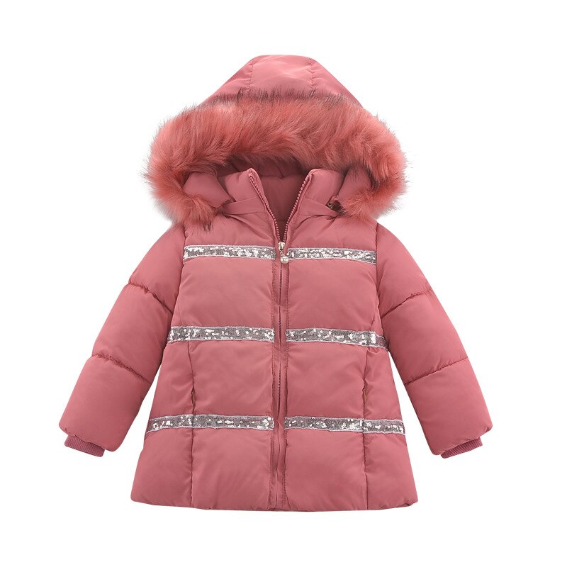 Winter Neue Mädchen Baumwolle Gepolsterte Kleidung Koreanische freundlicher Verdickt Jacke für mädchen Warme rosa Mantel mit kapuze Schneeanzug: 3 / 6T