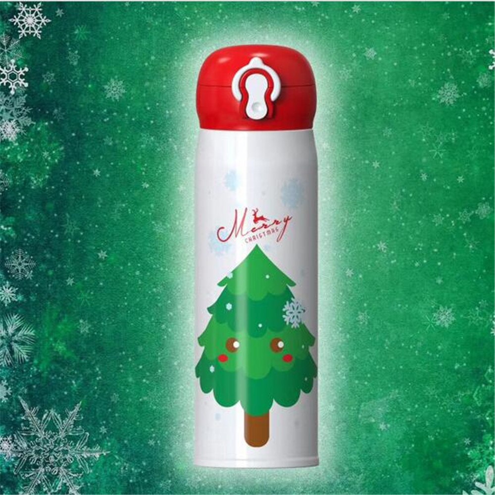 500ml Christmas Cup Cute Vacuum Flask Stainless Steel Mug Student Drinking Cup Year Christmas Portable Girl Lid Cup