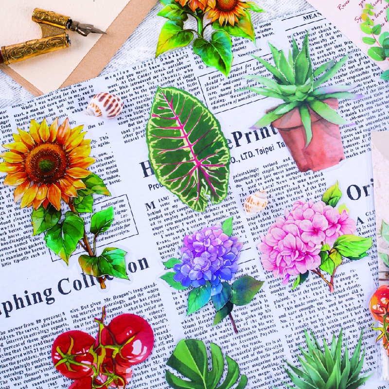 4 styl 8 sztuk letni deszcz las seria roślin motyw roślin naklejki DIY naklejki Scrapbooking materiał ręcznie robiony pamiętnik album
