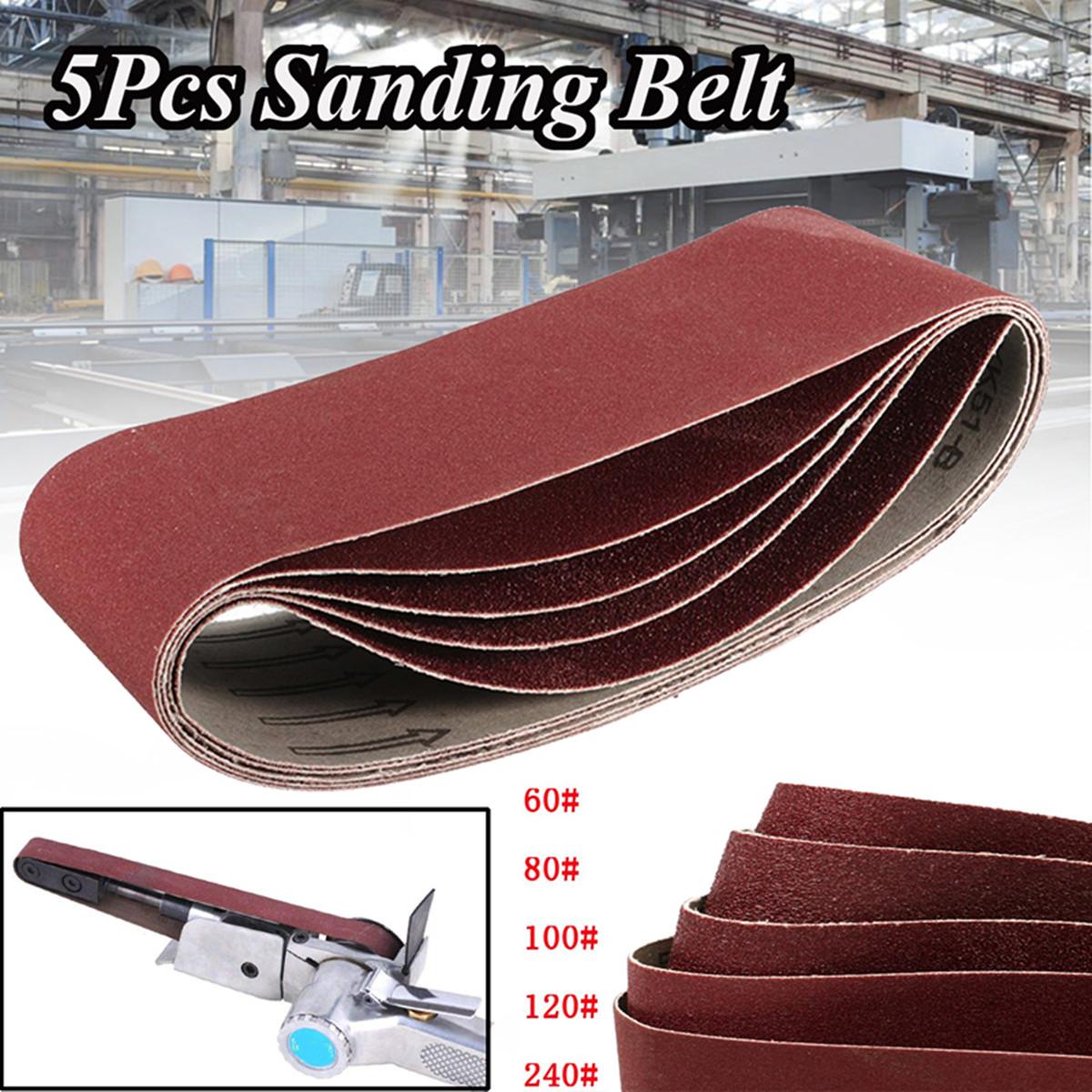 5Pcs 75x457mm 3"x18" Sanding Belts Grits 60 80 100 120 240 Sander Power Tool For Metal Wood Working