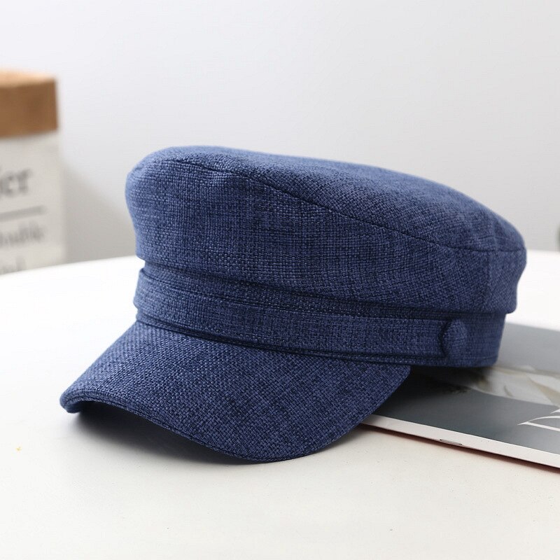 Retro Casual Cotton Berets for Women Man Summer Sunshine Octagonal Hat Peaked Cap Korean Casual Student Beret Vintage Unisex: Navy