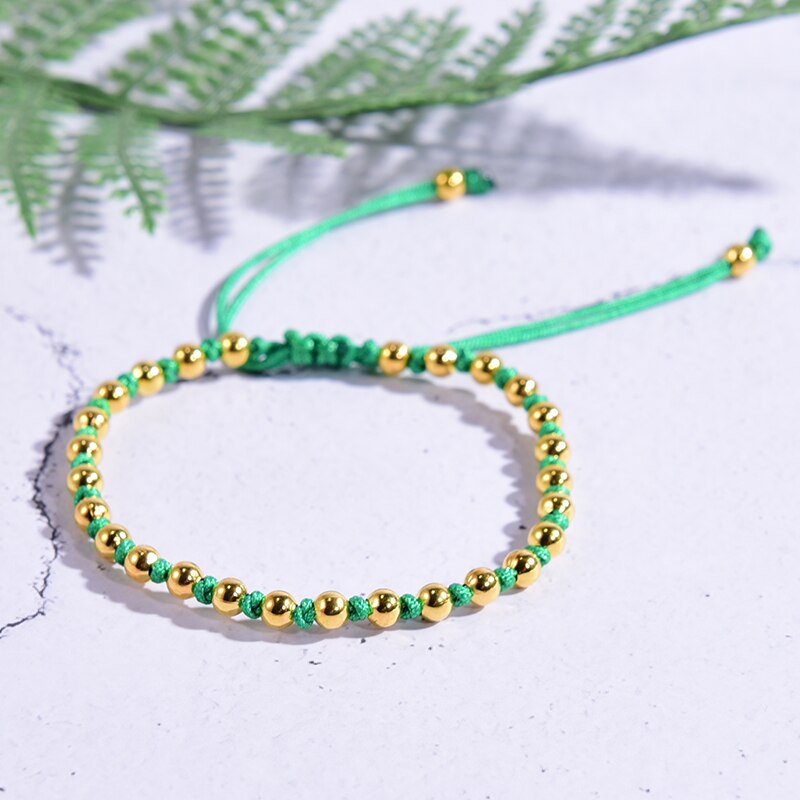 Gold Plated Beads Charm Bracelet for Women Friendship Trendy Men Femme Girl Summer Jewelry Lover: 21ky0305-8