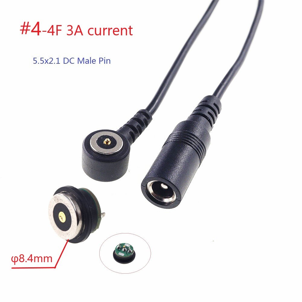 1 Set 8.5MM Diameter Magnetic Pogo Pin Connector Male Female 1 Pole Waterproof IPX7 Pogopin Board to Wire Power Charge 3A: DC5.5x2.1 M-PCB