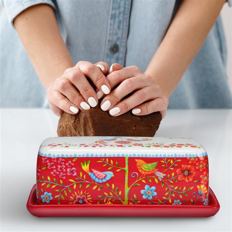 1pc American Style Butter Dish Delicate Ceramic Butter Box Butter Container