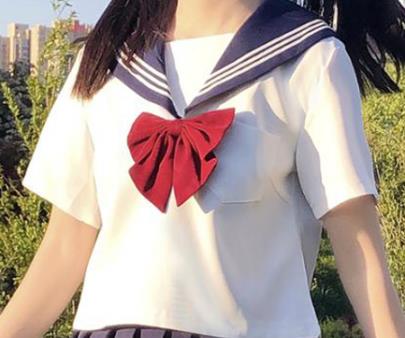 College Suit Short Sleeve Sailor Pleated Skirt JK Uniforms Female Summer japanese school girl uniform: top and tie