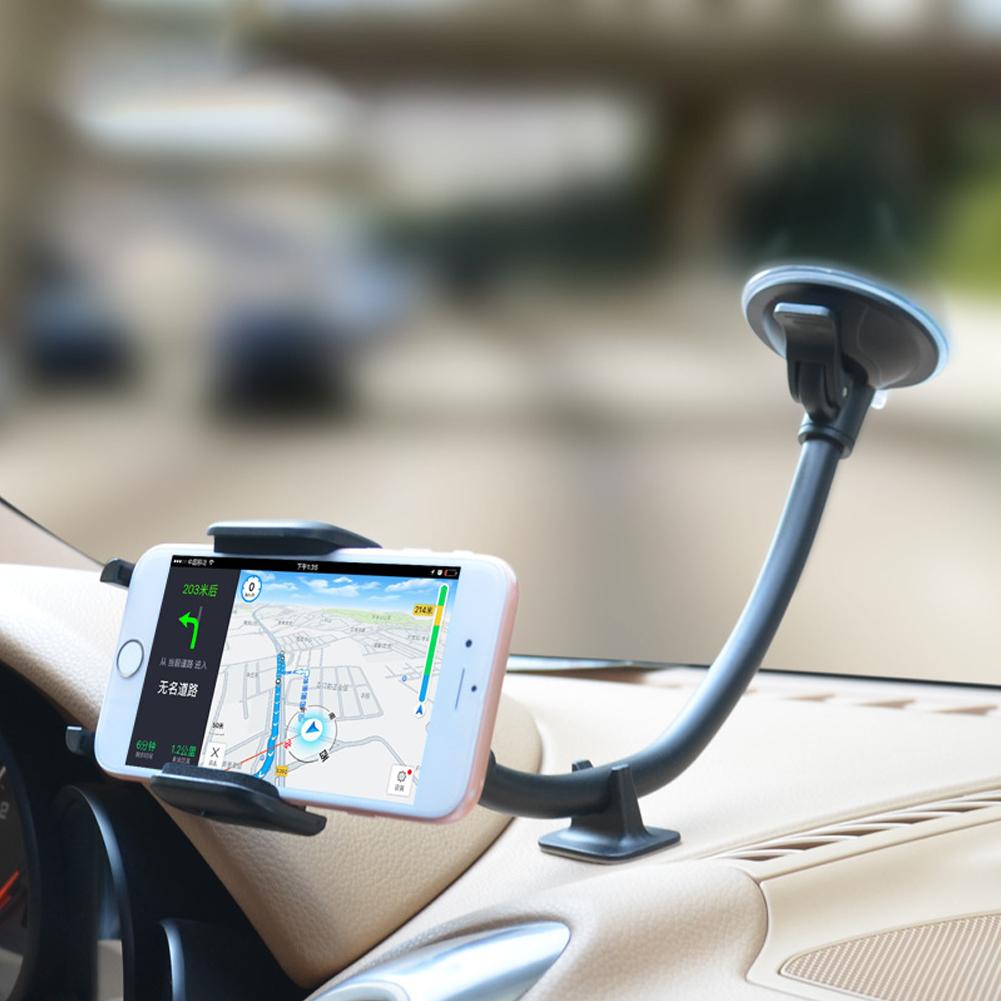 Universal Car Phone Holder Car Mount Navigation Grip Long Arm Windshield Car Cradle With Extra Dashboard Base Car Accessories