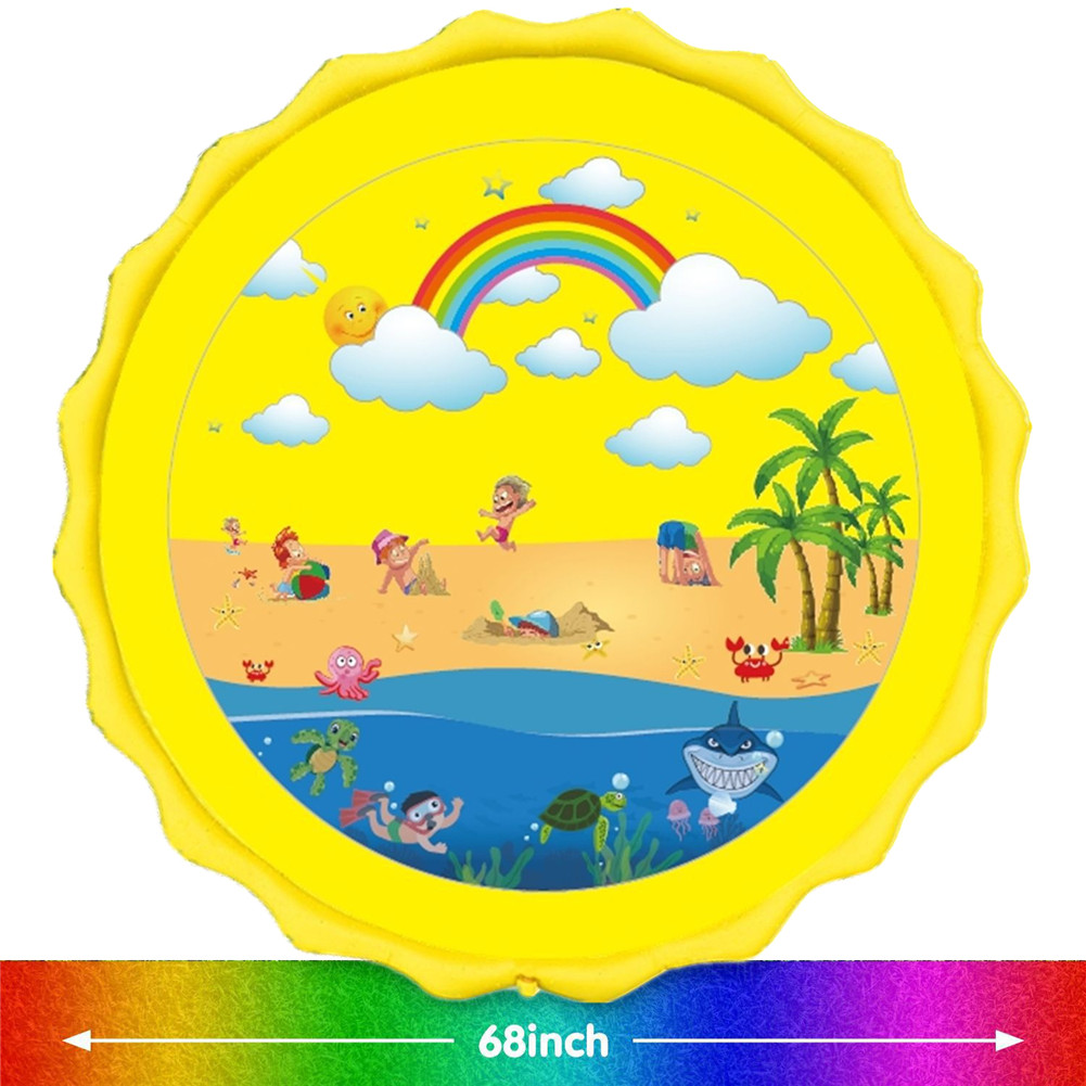 Wesimplelife Sprinkler And Splash Water Play Mat For Kids Splash Pad 68 Sprinkle Splash Pad Outdoor Party Non Slip Sprinkler Splash Pad For Learninginflatable Water Toys For Kids
