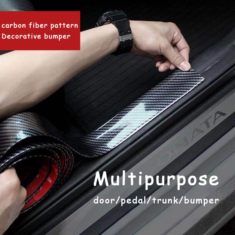 Auto Stickers Anti Scratch Deurbeschermer Rubber Strip Koolstofvezel Auto Drempelbescherming Bumper Film Sticker Auto Styling