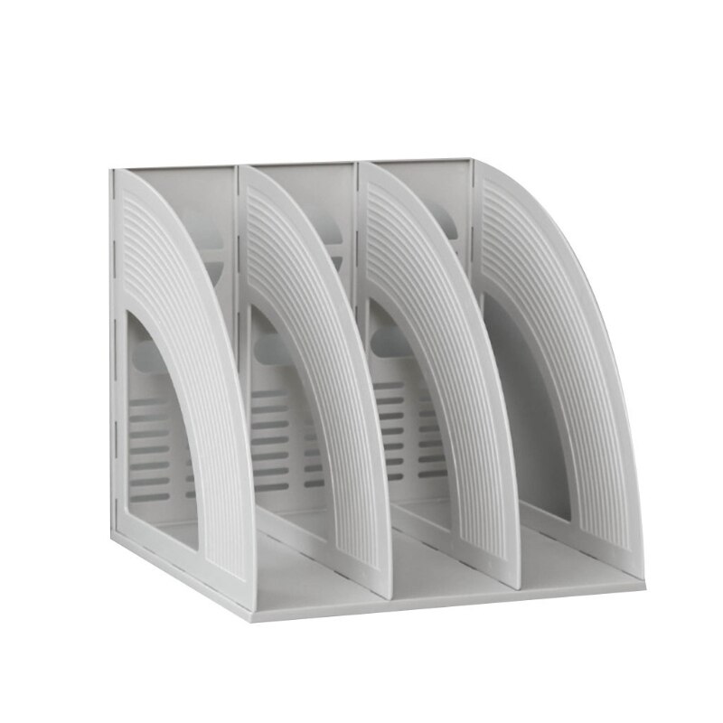 Porte-fichiers Vertical à 3 ou 4 grilles, porte-documents de bureau, support Vertical, bouchon de livre, accès par traction, papeterie de bureau: Gray A
