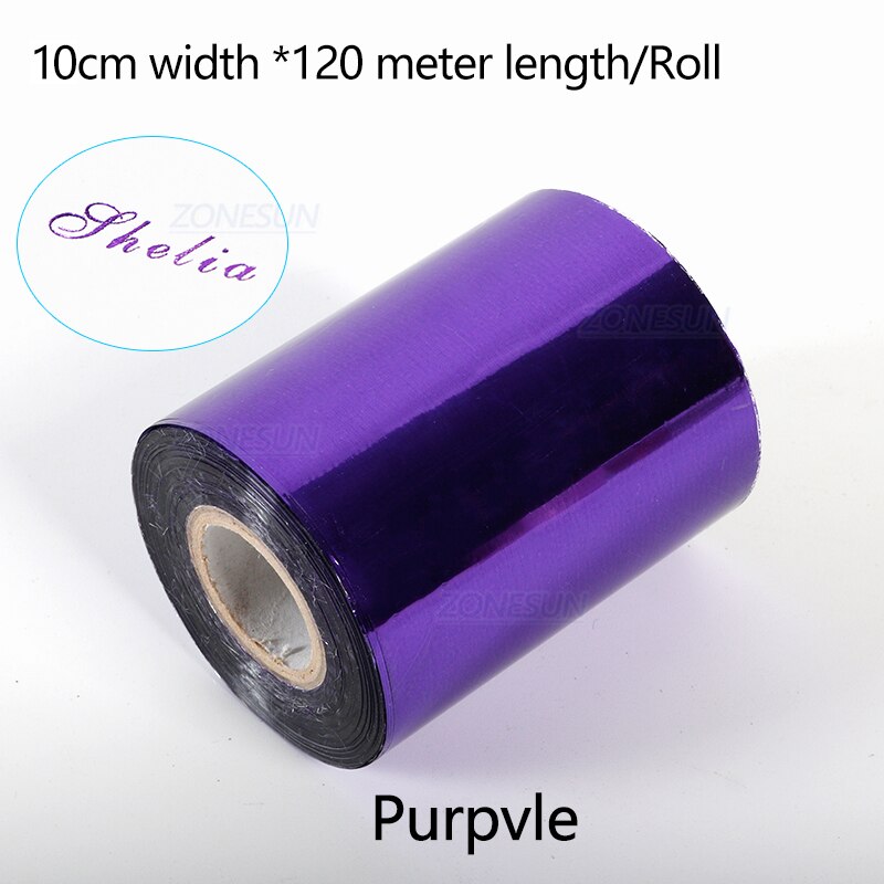 ZONESUN 10cm Rollen Heißer Folie Stanzen Papier Wärme Transfer Eloxiert vergoldet Papier für Leder PU Brieftasche Heißer folie stanzen handwerk: Violett