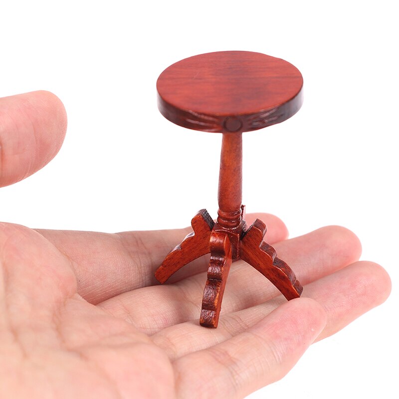 9 stili di Mobili In Legno In Miniatura Tavolino Rotondo Sgabello Teatable Miniature Finta Giocattoli 1/12 Dollhouse Giardino/Decorazione Della Stanza