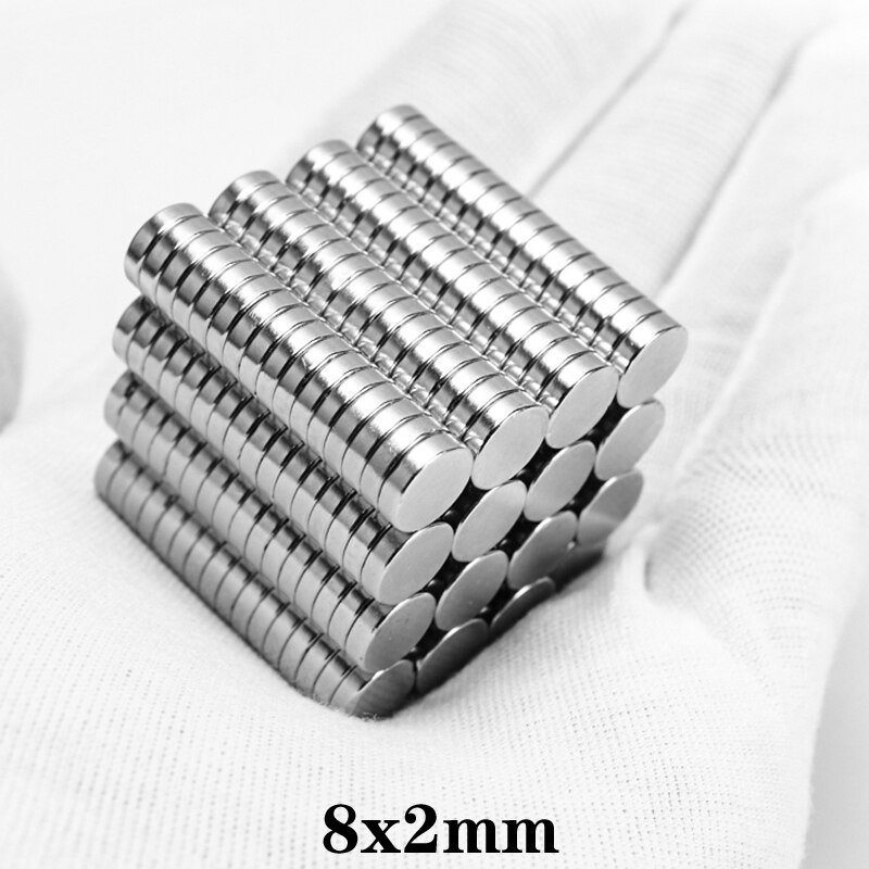 50 ~ 600 Stuks 8X2 Mm Neodymium Magneet 8Mm X 2 Mm Permanente Ronde Magneet Sterke 8X2 Mm Super Krachtige Magnetische Schijf Magneet Sheet 8*2 Mm