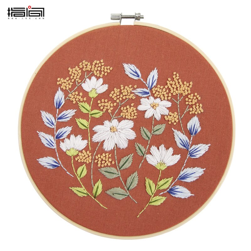 Needlework Embroidery DIY Starter Kit Flower Pattern Printed Cross Stitch Set Sewing Art Craft Painting Handwork Home Decor: 1