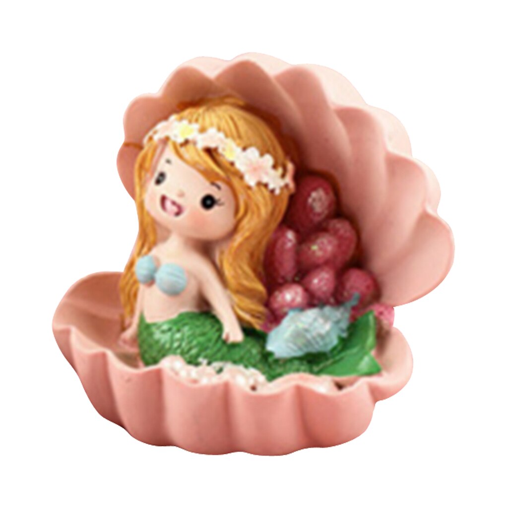 Resin Lying Little Mermaid Statue Miniature Fairy Garden Aquarium Decoration