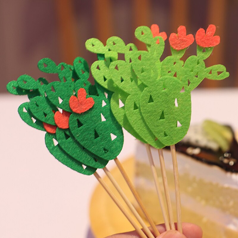 6 Stks/partij Cartoon Cactus Cupcake Cake Topper Cake Vlaggen Plug Decoratie Benodigdheden Voor Bruiloft Verjaardag Festival Party WJPDZS794