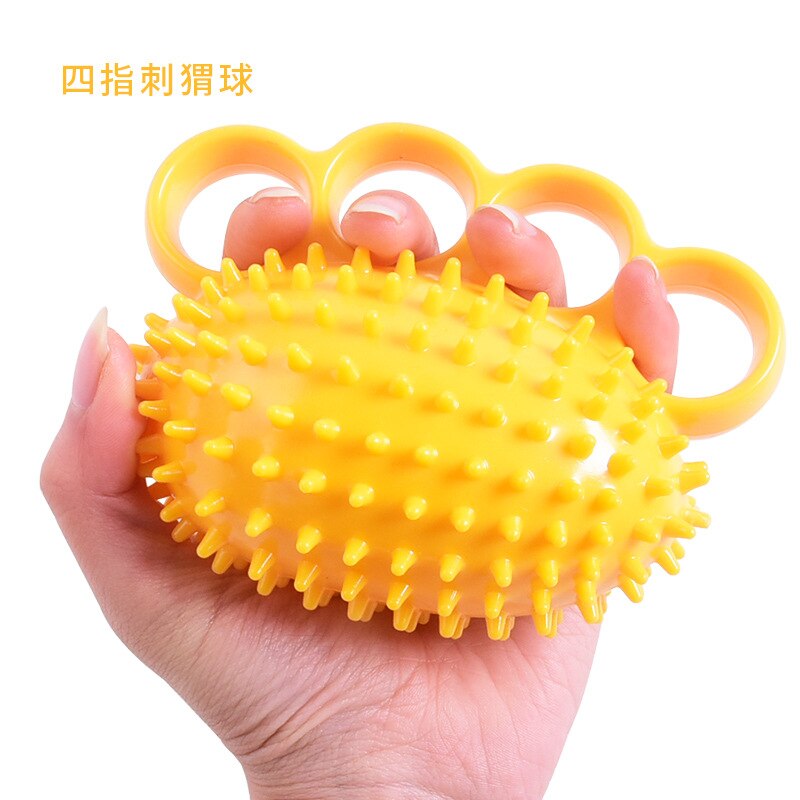 Tpr Vier-Vinger Hand Grip Bal Revalidatie Primaire Training Zachte Vinger Strengthener Massager Bal Workout Van Huis: YELLOW