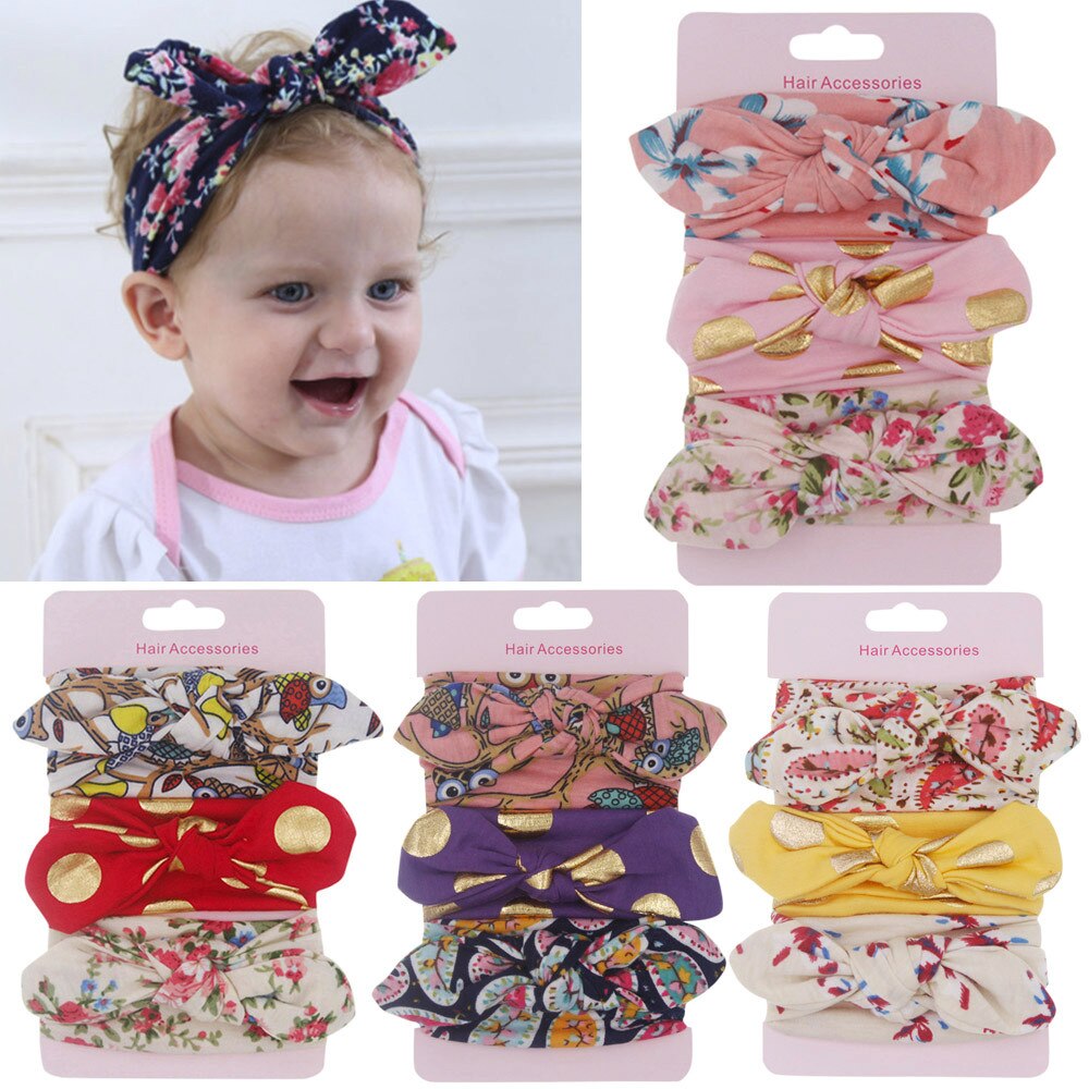 3pcs Kids Floral Headband Hair Girls Baby Bowknot Accessories Hairband Setfashionable Baby Beautiful Headress For Photo Shoots