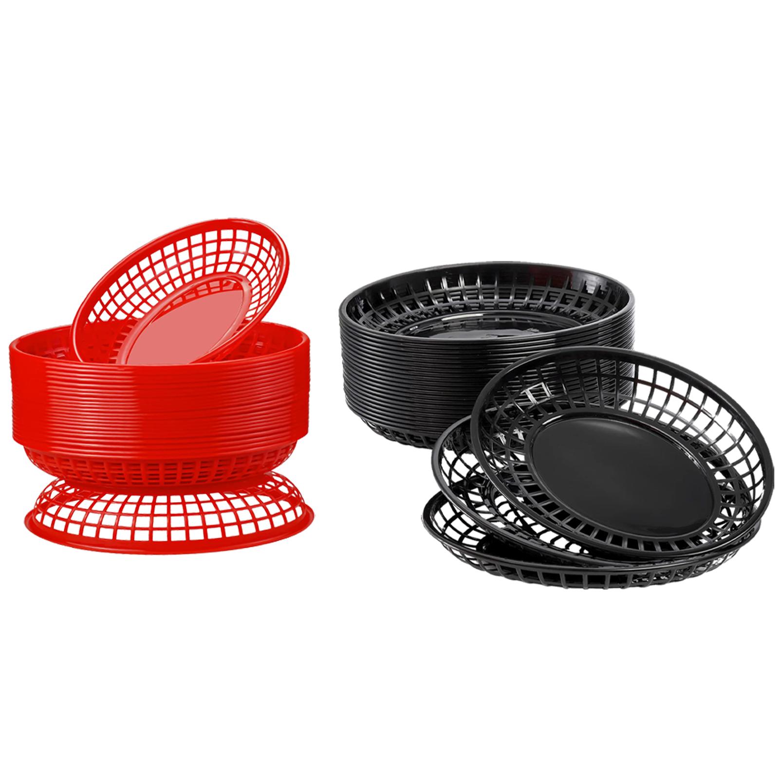 24 Stuks Fast Food Manden Retro Klassieke Voedsel Dienblad Platters Opslag Mand Bakken Voor Nachos Party Restaurants Thuis Arts