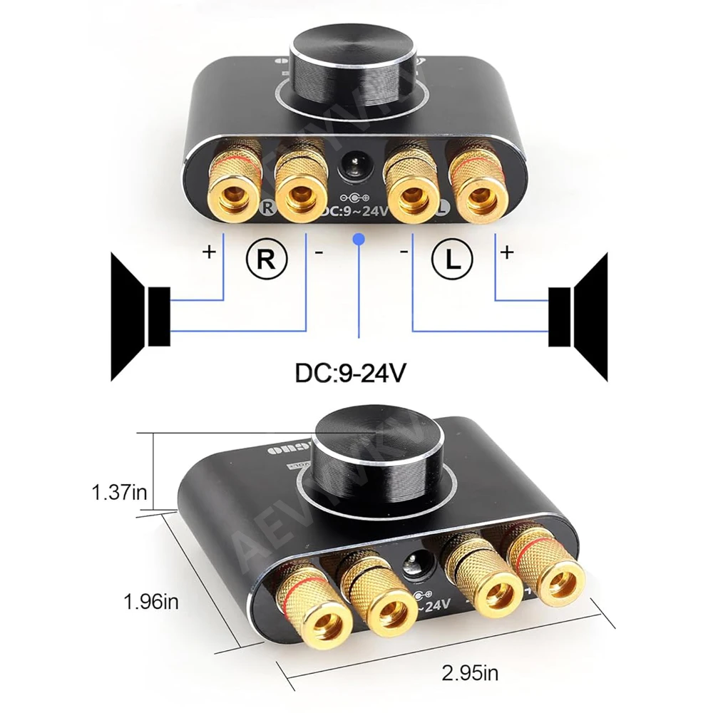 Mini wzmacniacz audio Stereo HIFI Cyfrowy kanał wzmacniacza 2.0 z wejściem AUX/USB/Bluetooth Bezprzewodowy odbiornik audio z pilotem