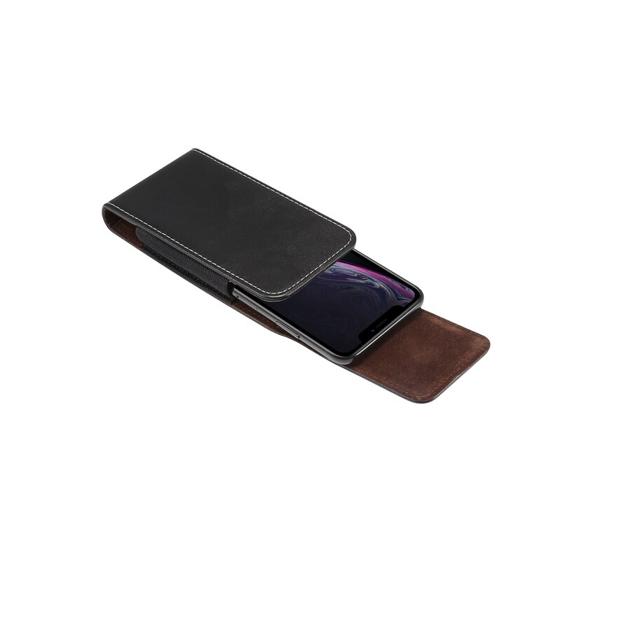 Universal Pouch Leather Case 4.7-6.9 inch for iPhone Samsung Huawei Xiaomi with Card Holder Belt Clip Holster