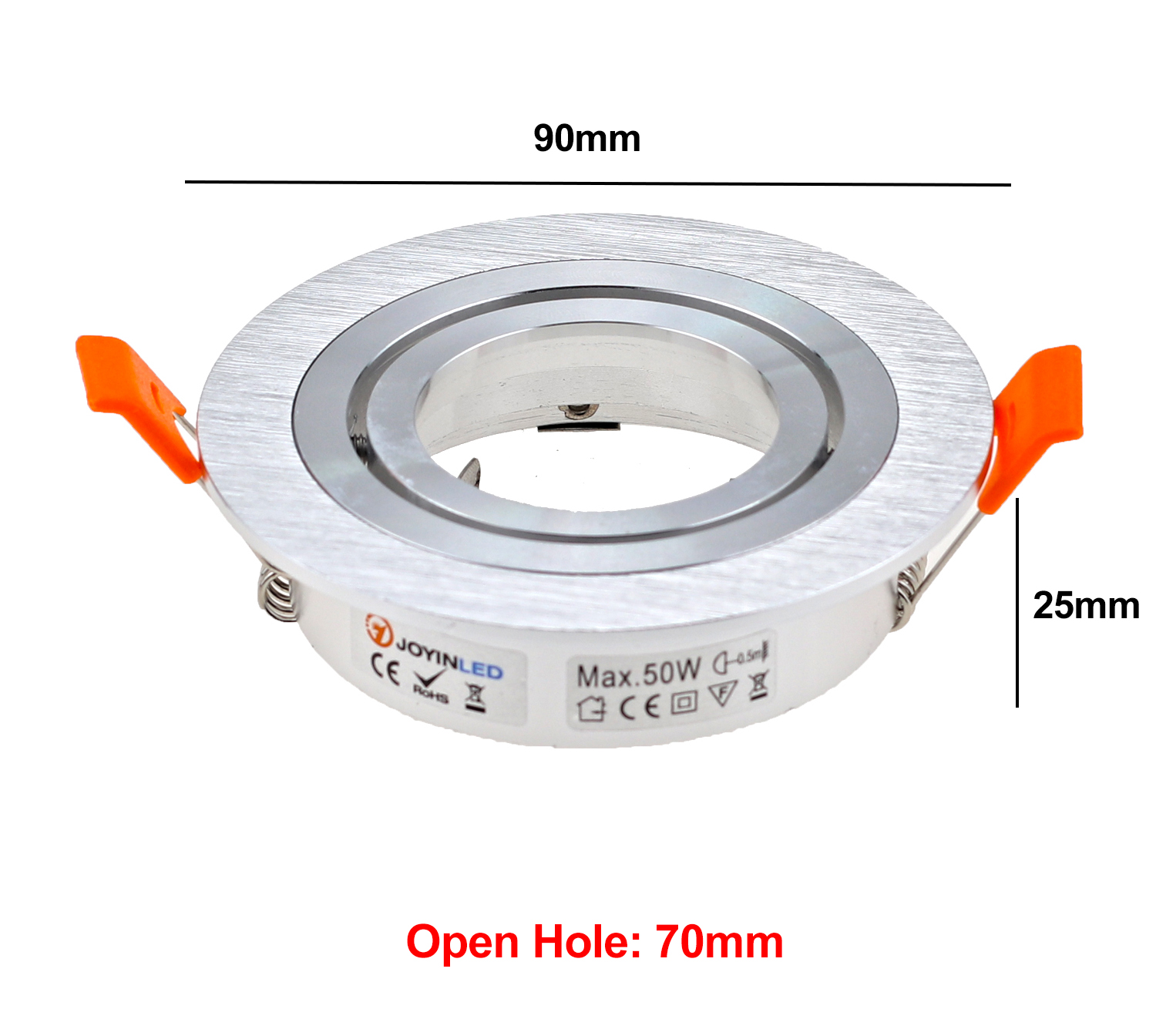 Gu10/MR16 halogenlampeholdere, spotlysarmatur, firkantet ledet-innfelt taklampe, utskjæringe til 70mm monteringsrammer: Lys gul