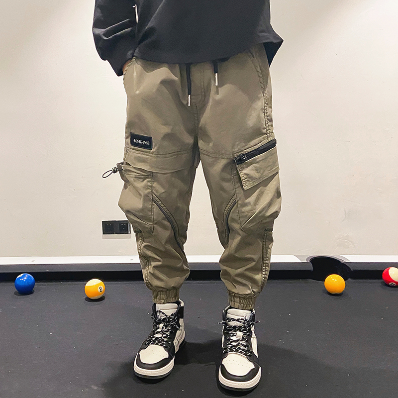 2021 pantaloni Cargo neri ragazzi autunno Harem Pant Streetwear Harajuku Jogger pantaloni della tuta pantaloni abbigliamento per bambini per ragazzi da 10 a 12 anni: Light army green / 16