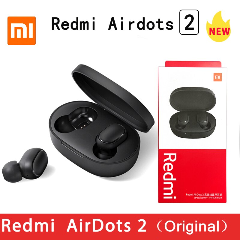 Xiaomi Redmi AirDots 2 kabellos Bluetooth 5,0 Ladung Kopfhörer in-Ohr Stereo Lärm die Ermäßigung Mic Stimme Kontrolle