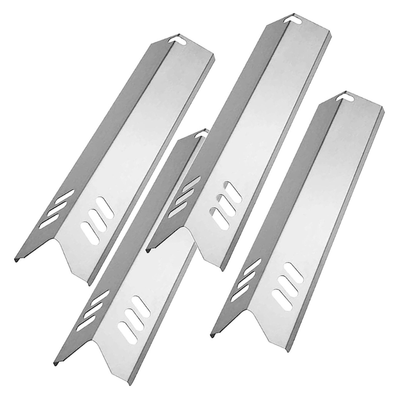 4 Stück Gasgrillplatten-Edelstahl-Flammenbändiger, beheizte Schild-Wärmeplatten-setzt