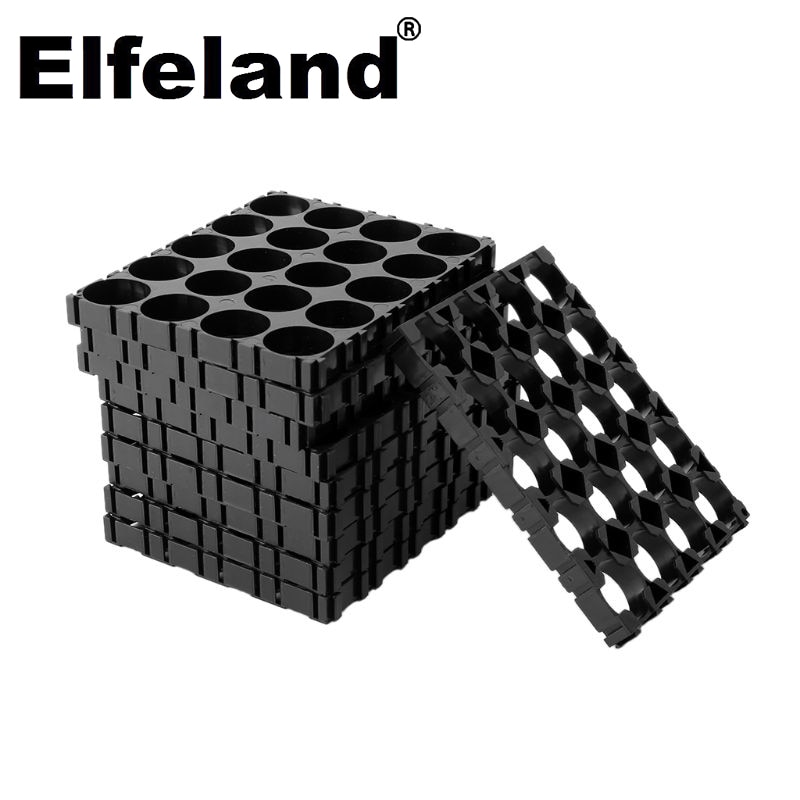 Elfeland 5*18650 4*5 batteri, batteriadskiller, stråleskal, plastbeslag, termisk beslag, sort beslag, direkte transpo