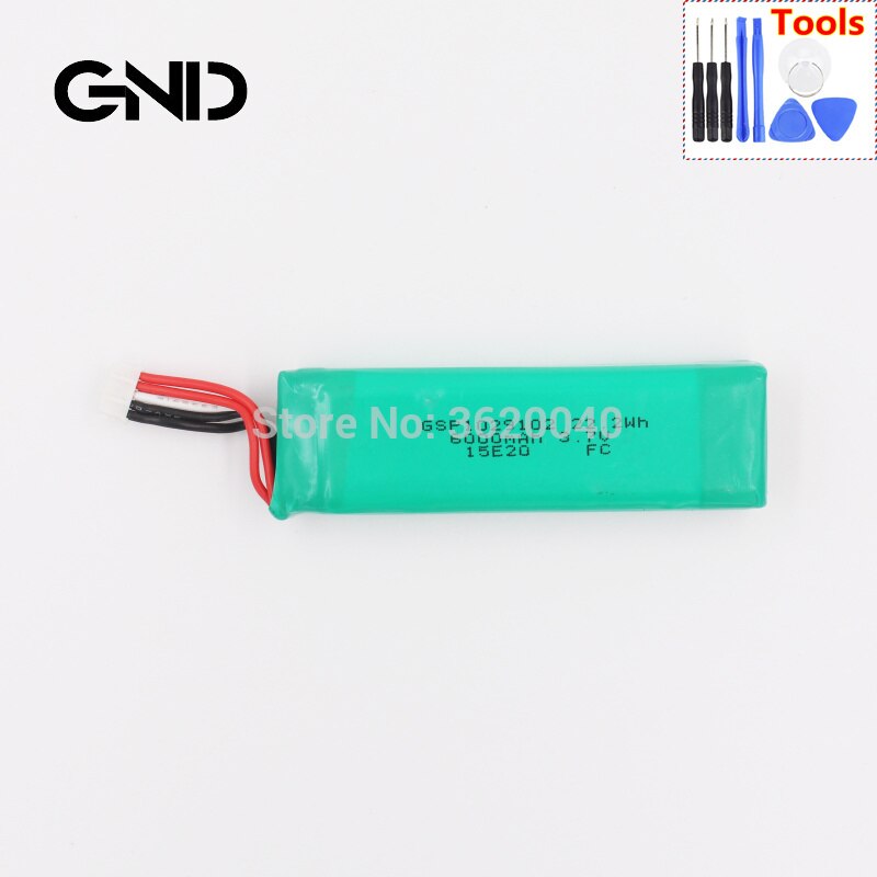 GND 6000 mAh Carica Della Batteria GSP1029102R per JBL 2 più, Carica 2 +, carica 3 2015, controllare il luogo di 2 rosso e 2 filo nero