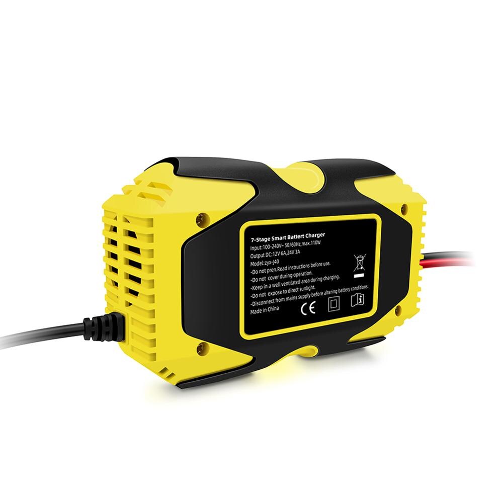 Auto Batterij Oplader 12V/6A - 24V/3A Lood-zuur Batterij Lithium Met Lcd-scherm lading Onderhouden En Reparatie Functies Praktische