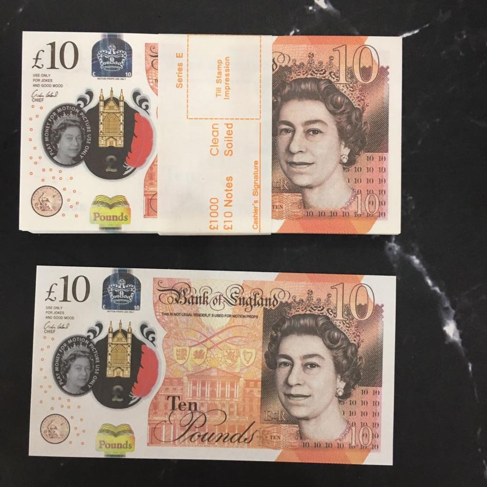 Atacado euros papel dinheiro notas de ouro prop dinheiro papel 10/20/50 euro bills preços nota bancária presentes: 10 poond (100pcs)